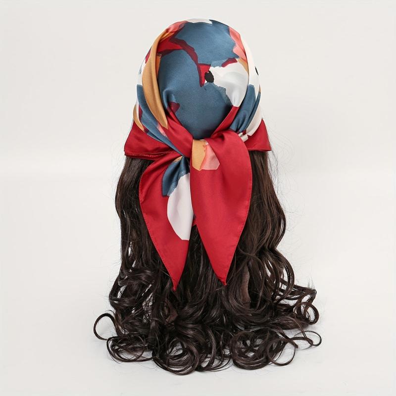 Colorful Tie Dye Bandana Graffiti Print Scarf Neckerchief Head Wrap