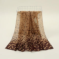 Chiffon Polka Dot Scarf Gradient Head Wrap Sunscreen Shawl