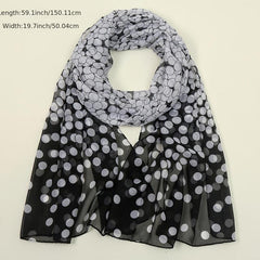 Chiffon Polka Dot Scarf Gradient Head Wrap Sunscreen Shawl