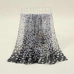 Chiffon Polka Dot Scarf Gradient Head Wrap Sunscreen Shawl