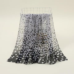 Chiffon Polka Dot Scarf Gradient Head Wrap Sunscreen Shawl