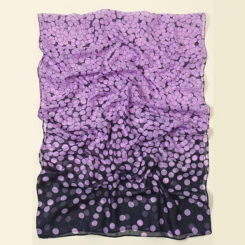 Chiffon Polka Dot Scarf Gradient Head Wrap Sunscreen Shawl