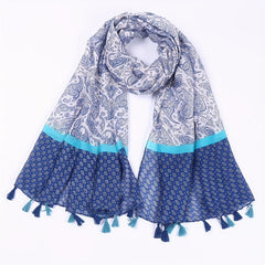 Paisley Print Tassel Scarf Classic Block Shawl Casual