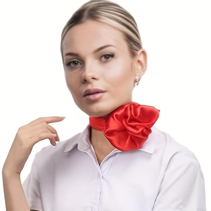 Red Bandana Satin Square Scarf Silk Shawl Casual Head Wraps