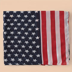 Flag Print Chiffon Scarf Classic Block Long Shawl Sunscreen Thin