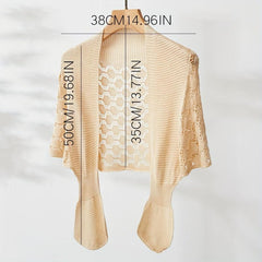Solid Knitted Shawl Hollow Out Wraps Warm Cape Scarves