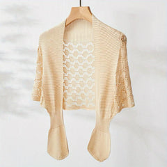 Solid Knitted Shawl Hollow Out Wraps Warm Cape Scarves
