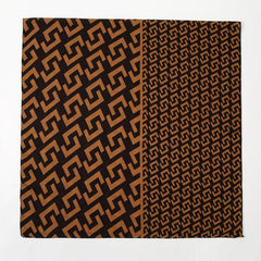 Brown Geometric Plaid Print Scarf Women Warm Shawl Windproof Head Wrap Hijab