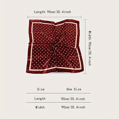 Polka Dot Print Square Scarf Satin Kerchief Large Shawl Silk Head Wrap