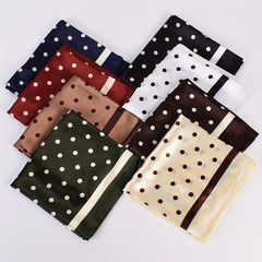 Polka Dot Print Square Scarf Satin Kerchief Large Shawl Silk Head Wrap