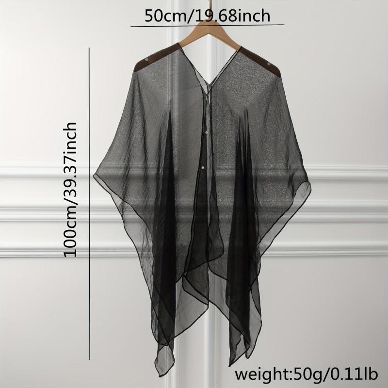 Soft Solid Gauze Shawl Oversized Sunproof Bikini Cover Up