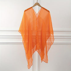 Soft Solid Gauze Shawl Oversized Sunproof Bikini Cover Up