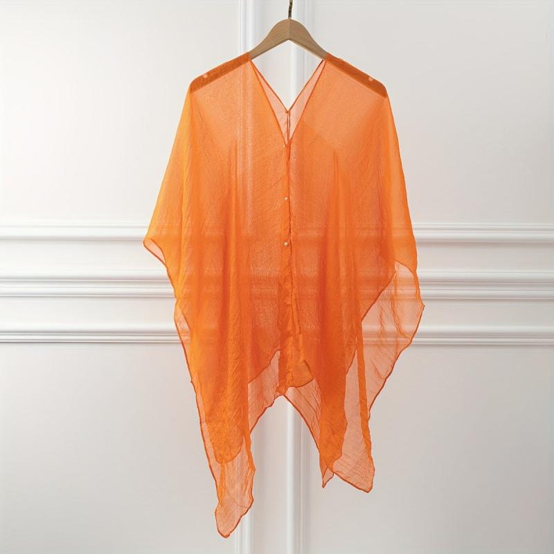 Soft Solid Gauze Shawl Oversized Sunproof Bikini Cover Up