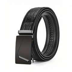 Men's Automatic Buckle PU Leather Belt for Outdoor Party Business