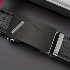 Men's Automatic Buckle PU Leather Belt for Outdoor Party Business