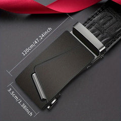 Men's Automatic Buckle PU Leather Belt for Outdoor Party Business