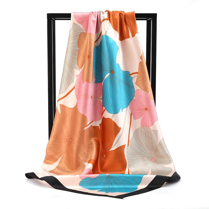 Large Silk Satin Scarf Square Shawl Hijab Print Women 35.4