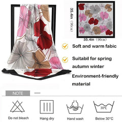 Large Silk Satin Scarf Square Shawl Hijab Print Women 35.4