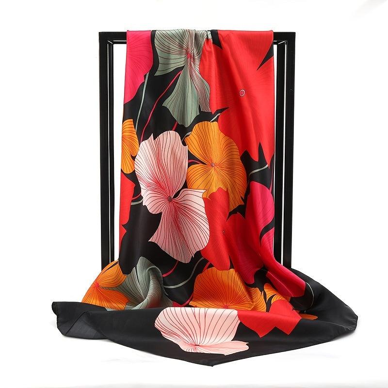 Large Silk Satin Scarf Square Shawl Hijab Print Women 35.4