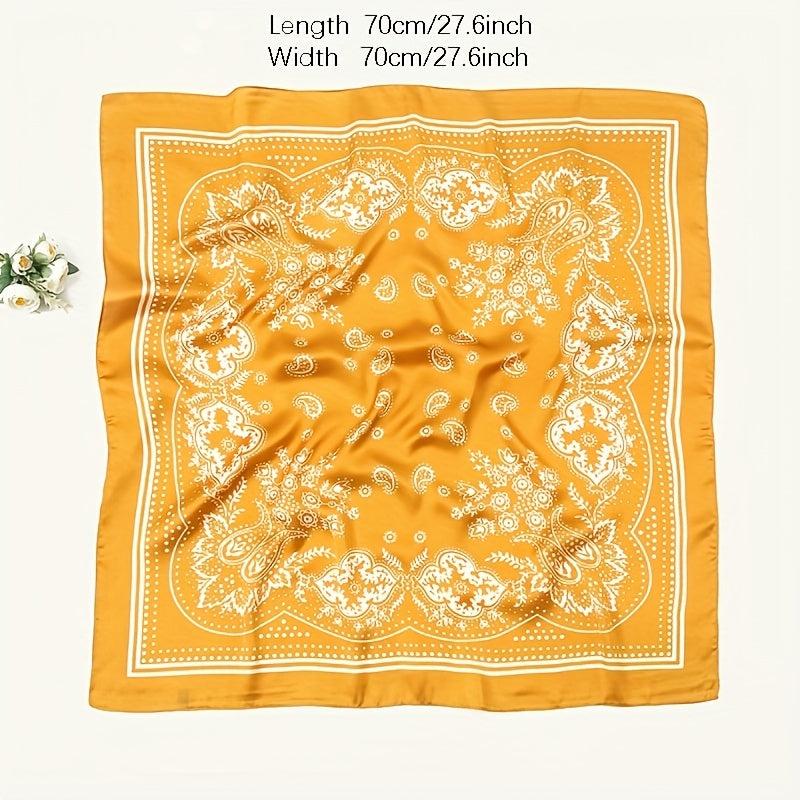 Silk Head Scarf Vintage Bandanas Satin Hair Wrap Neckerchief Square Scarves
