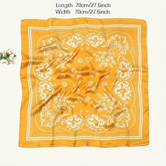 Silk Head Scarf Vintage Bandanas Satin Hair Wrap Neckerchief Square Scarves