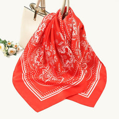 Silk Head Scarf Vintage Bandanas Satin Hair Wrap Neckerchief Square Scarves
