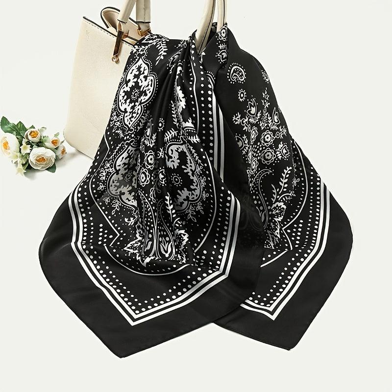 Silk Head Scarf Vintage Bandanas Satin Hair Wrap Neckerchief Square Scarves