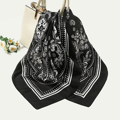 Silk Head Scarf Vintage Bandanas Satin Hair Wrap Neckerchief Square Scarves