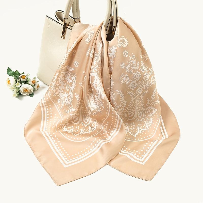 Silk Head Scarf Vintage Bandanas Satin Hair Wrap Neckerchief Square Scarves