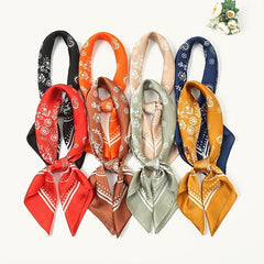 Silk Head Scarf Vintage Bandanas Satin Hair Wrap Neckerchief Square Scarves