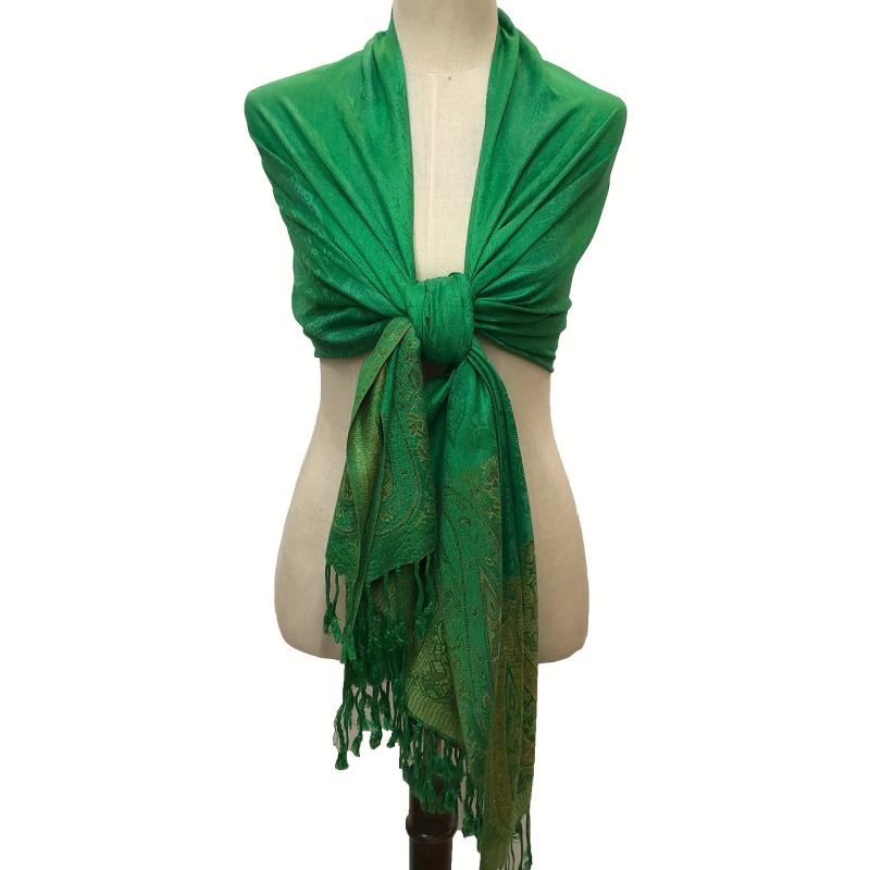 Green Viscose Sun Proof Scarf Windproof Cashew Print