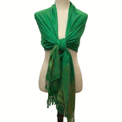 Green Viscose Sun Proof Scarf Windproof Cashew Print