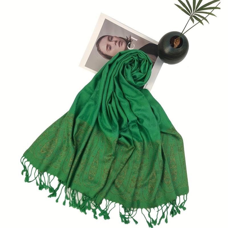 Green Viscose Sun Proof Scarf Windproof Cashew Print