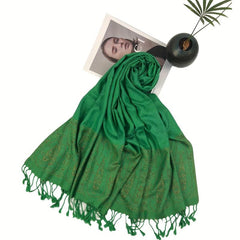 Green Viscose Sun Proof Scarf Windproof Cashew Print