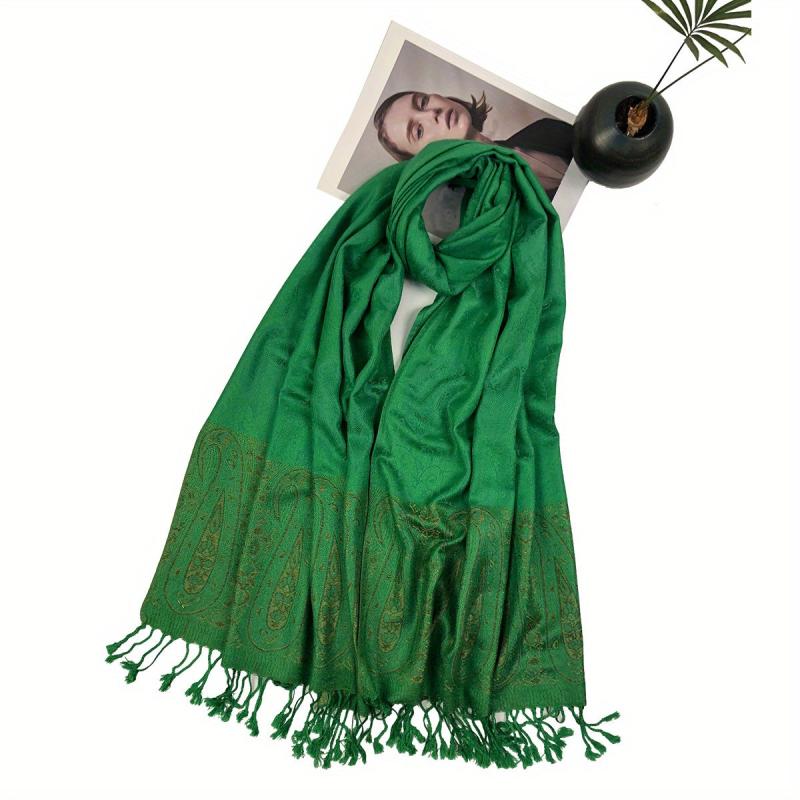 Green Viscose Sun Proof Scarf Windproof Cashew Print