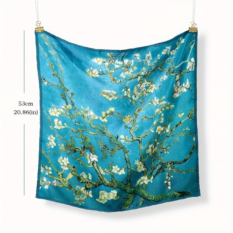Floral Print Bandana Neckerchief Scarf Head Wrap Holiday Accessory Gift