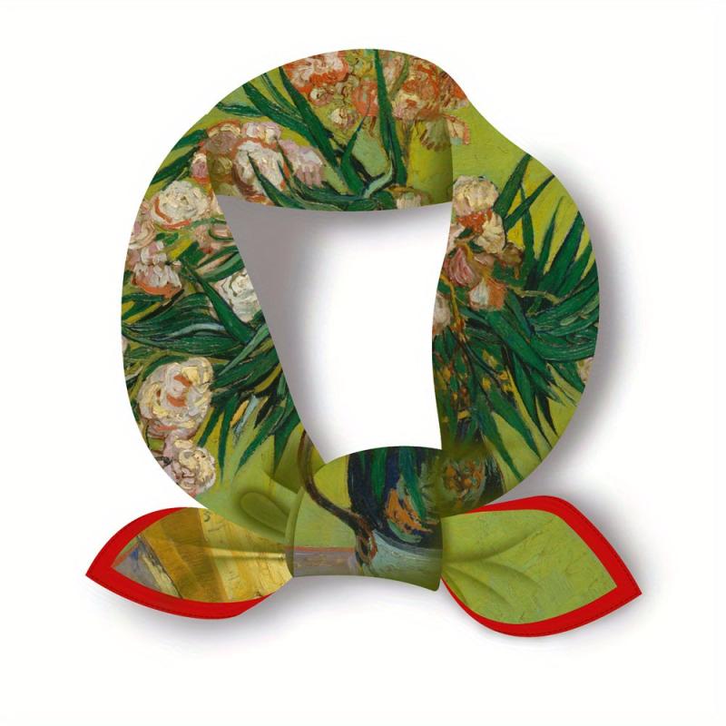 Floral Print Bandana Neckerchief Scarf Head Wrap Holiday Accessory Gift