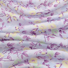 Purple Floral Print Bandana Satin Square Scarf Neckerchief Head Wrap