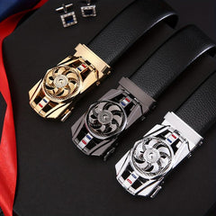High Men's Business Belt w/ Automatic Buckle