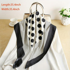Polka Dot Silk Scarf Classic Block Shawl Sunscreen Head Wrap