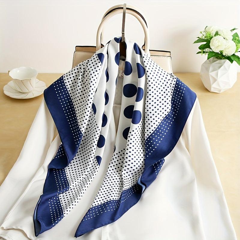 Polka Dot Silk Scarf Classic Block Shawl Sunscreen Head Wrap