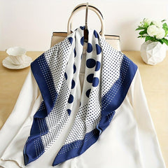 Polka Dot Silk Scarf Classic Block Shawl Sunscreen Head Wrap