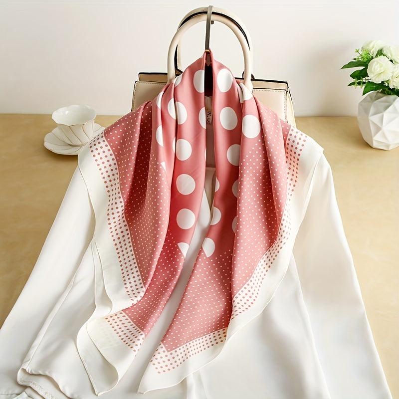 Polka Dot Silk Scarf Classic Block Shawl Sunscreen Head Wrap