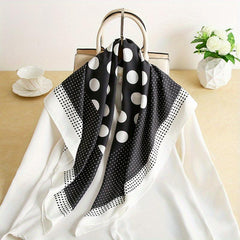 Polka Dot Silk Scarf Classic Block Shawl Sunscreen Head Wrap