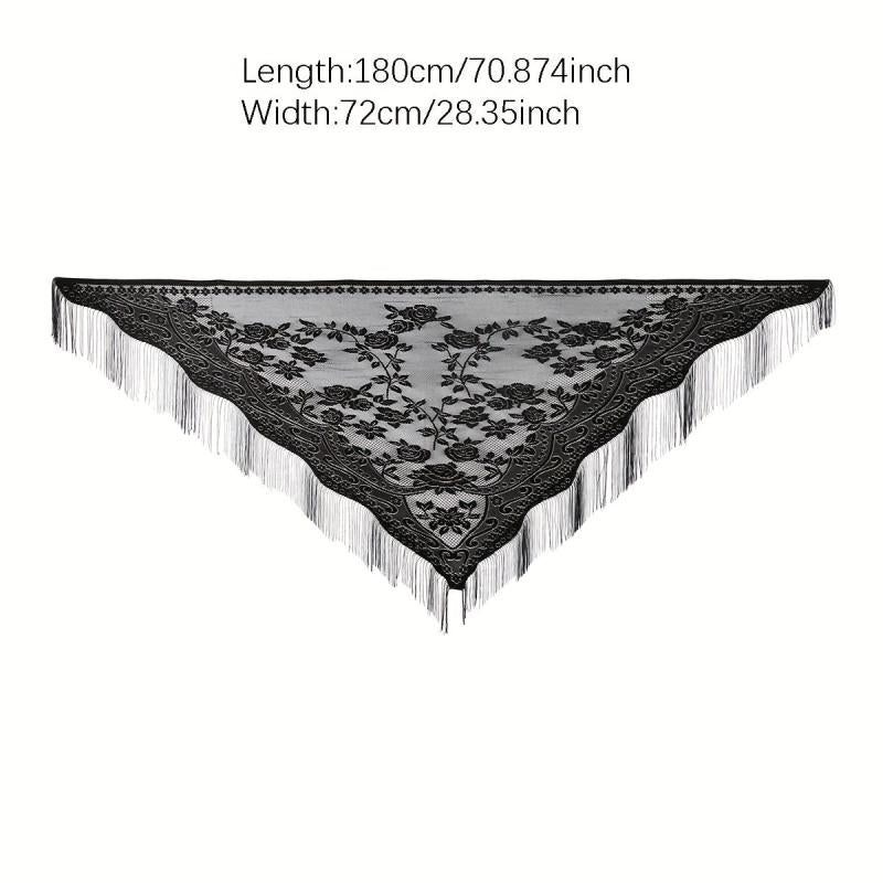 Triangle Lace Tassel Scarf for Women