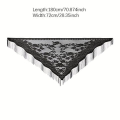 Triangle Lace Tassel Scarf for Women