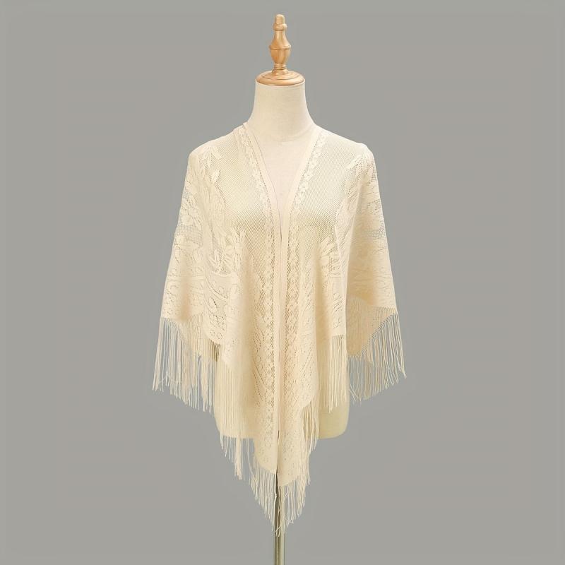 Triangle Lace Tassel Scarf for Women