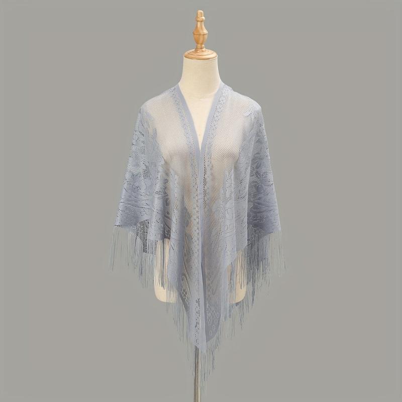 Triangle Lace Tassel Scarf for Women