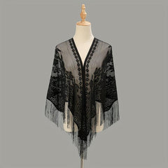 Triangle Lace Tassel Scarf for Women