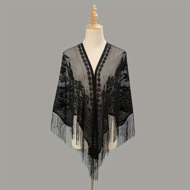 Triangle Lace Tassel Scarf for Women